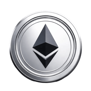 Élément visuel en suspension illustrant la pièce Ethereum (ETH)